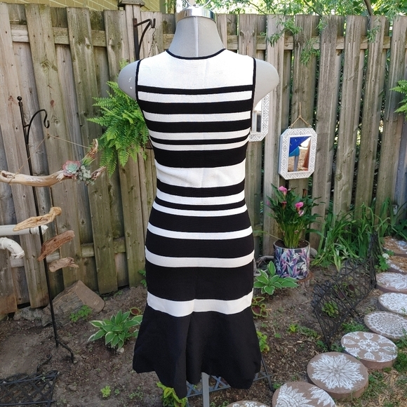 WHBM Striped Knit Flutter Dress Xsp - Picture 7 of 9